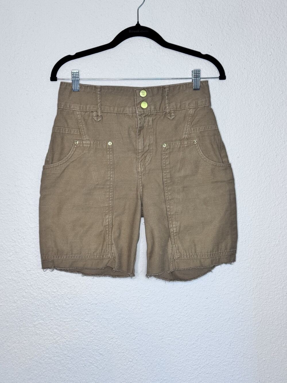 Frame Twisted Utility Size 26 Brown Women's Shorts 100% Cotton High Rise Pockets